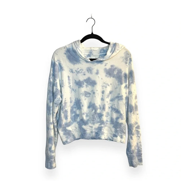 Offline by Aerie Women’s Fleece Cloud Tie Dye Crop Hoodie in Blue/White Size S - Picture 6 of 13